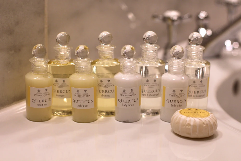 Penhaligon's Quercus toiletries at Rushton Hall, Northamptonshire - UK luxury travel blog