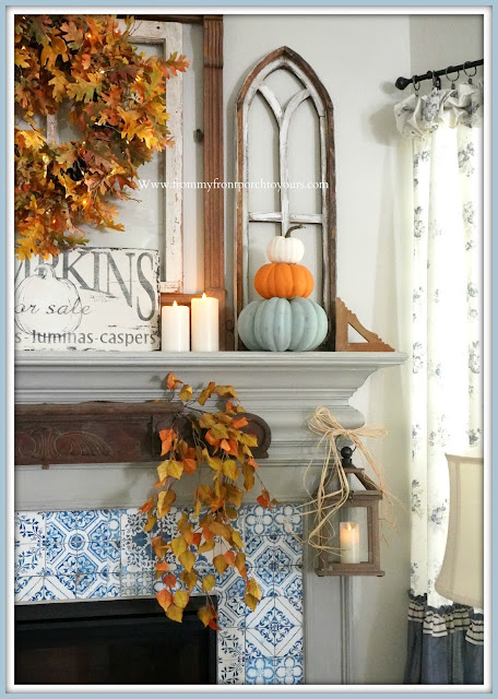 Farmhouse Cottage Fall Fireplace Mantel-From My Front Porch To Yours