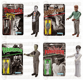 Universal Monsters ReAction Retro Action Figures by Funko & Super7 - Dracula, The Wolfman, Frankenstein & The Bride of Frankenstein