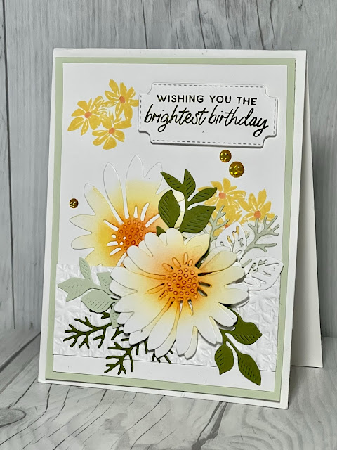 Daisies Birthday Card using Stampin' Up! Cheerful Daisies Bundle