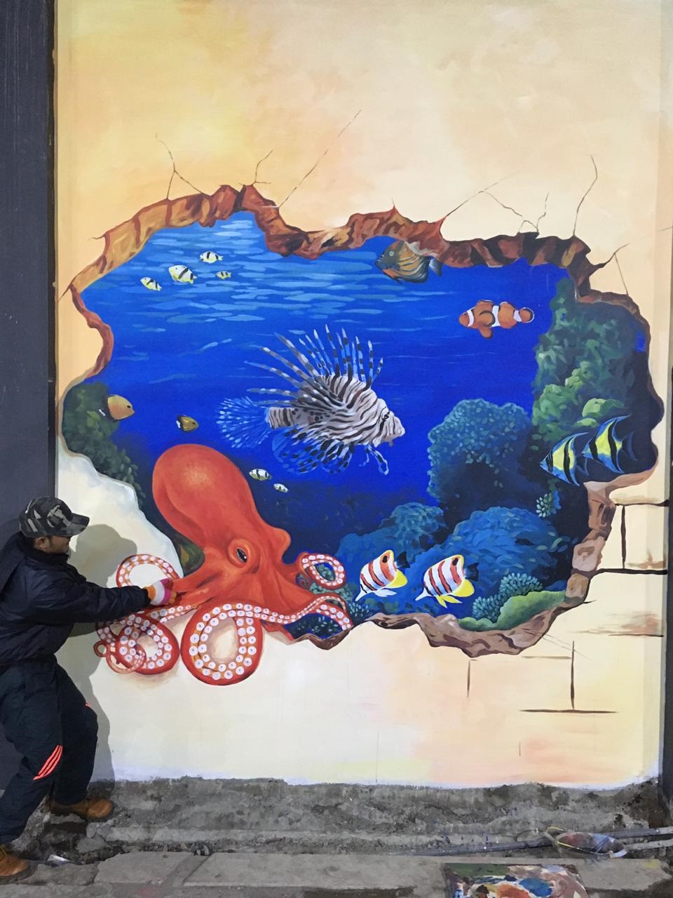 Motif Lukisan Mural Bawah Laut Paling Keren