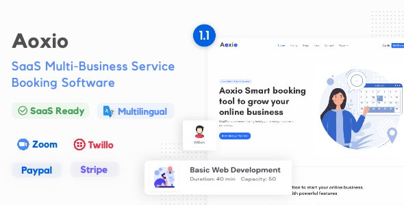 Aoxio v1.2 – SaaS Multi-Business Service Booking Software