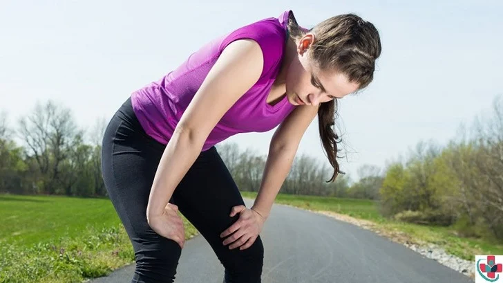 Woman tired after exercising