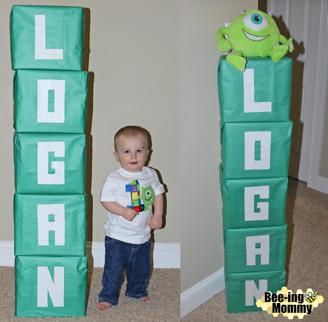 Monster Birthday Party Decoration, Monster Birthday Party, Decorations, DIY Decorations, Name Blocks, Party decor, Letter blocks, Monster Party, Party Planning, monster decorations, name decorations, green blocks, Monster theme, monster party theme