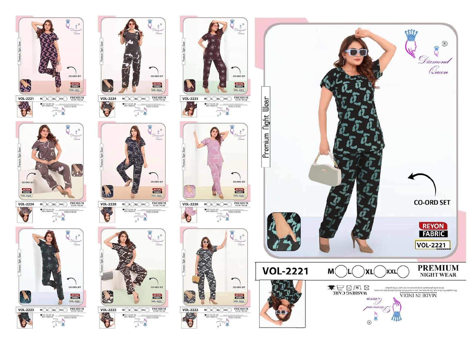 Vol 2020-2024 Diamond Queen Reyon Co Ord Set