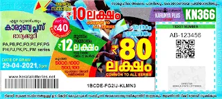 Kerala Lotteries Results 29-04-2021 Karunya Plus KN-366 Lottery Result