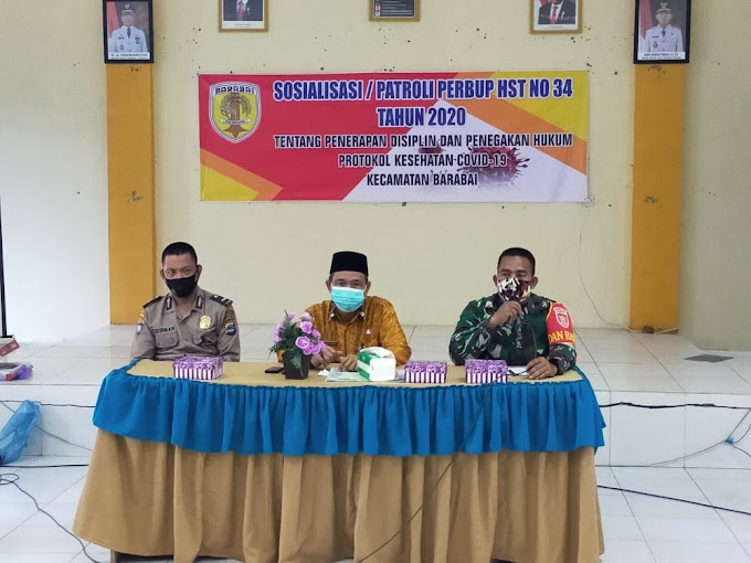 Hadiri Sosialisai/Patroli Perbup Nomor 34 Tahun 2020, Ini Kata Danramil 06/Barabai