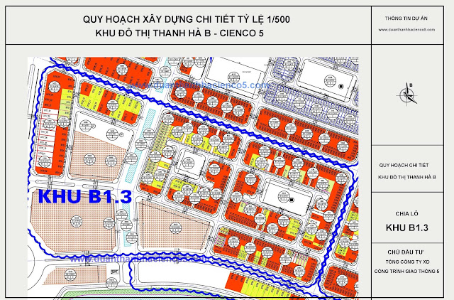 Sơ đồ khu B1.3 dự án Thanh Hà Cienco 5