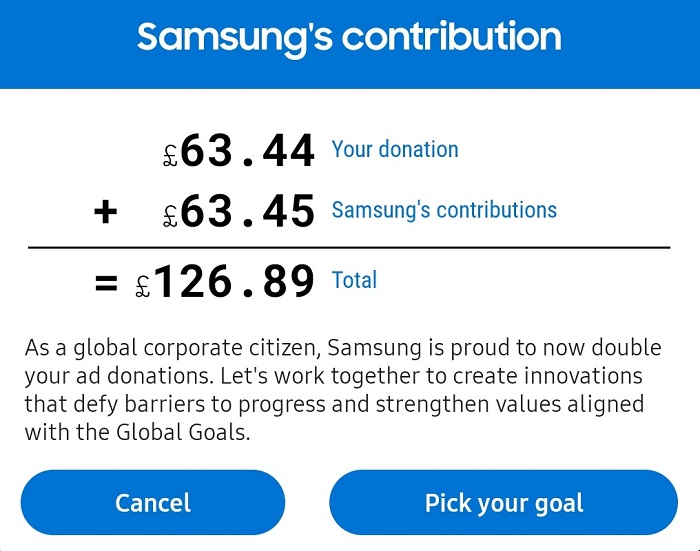 Donate Money Using Samsung Global Goals App