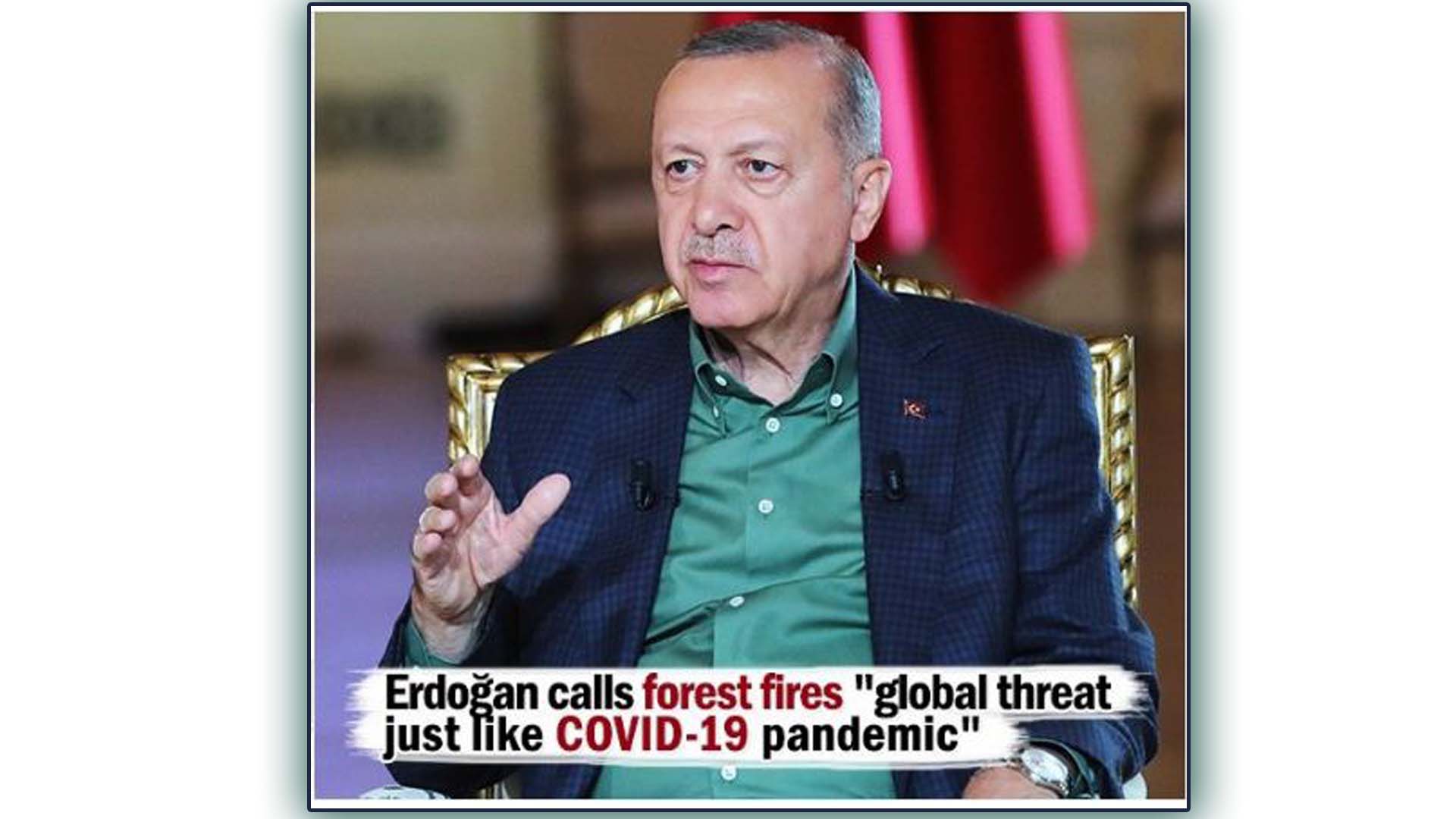Erdoğan describes forest fires as "global threat just like COVID-19 pandemic"