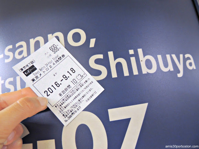 Ticket del Metro en Shibuya, Tokio