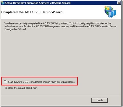 ADFS - install - uncheck box - markup