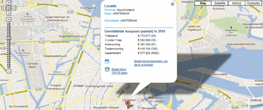  The map contains details on the cost of properties throughout the province New Dutch Cadastre on Google Maps