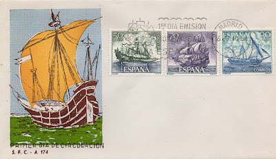 filatelia, sobre, sello, Marina Española, 1964