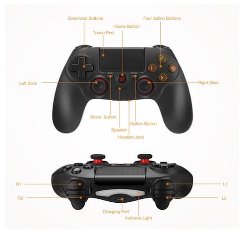BABAKA Rechargeable Battery PS4 Wireless Controller