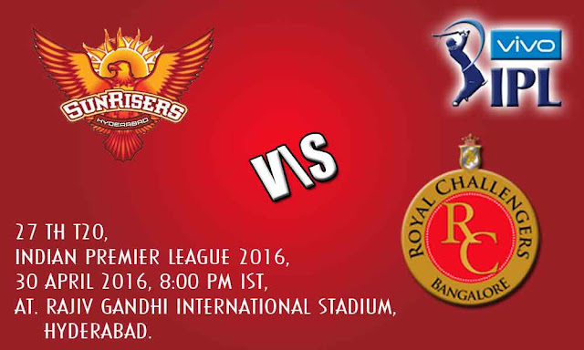 Sunrisers Hyderabad vs Royal Challengers Bangalore