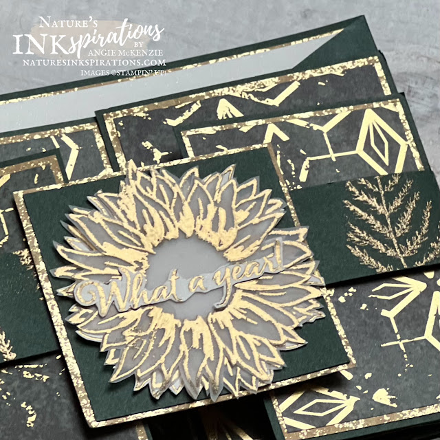 Gate Fold Accordion Anniversary Card (close-up) | Nature's INKspirations by Angie McKenzie