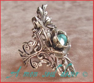 Bague florale elfique fÃ©erique fleur bleue fairy elven blue flower ...