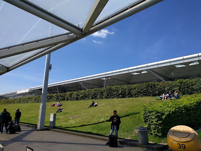 Outside view of bus terminal at London Stansted Airport