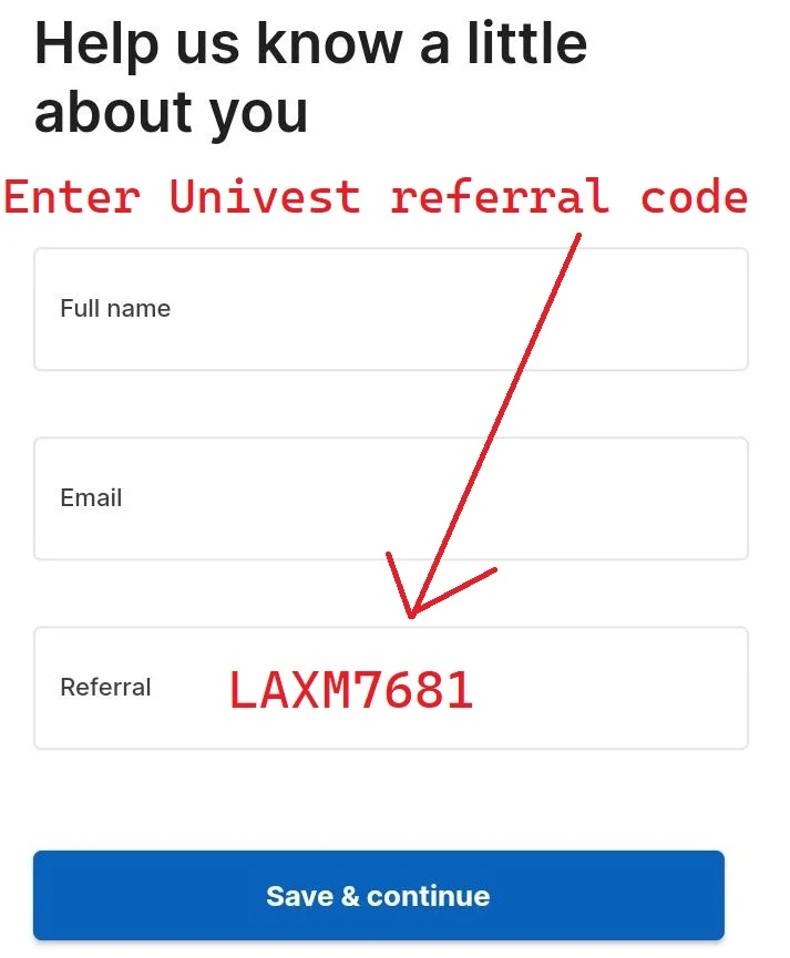 Univest trading app referral code,Univest Referral Code,Univest refer and earn