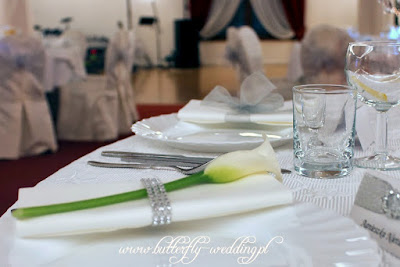 dekoracja serwetki na ślub calla