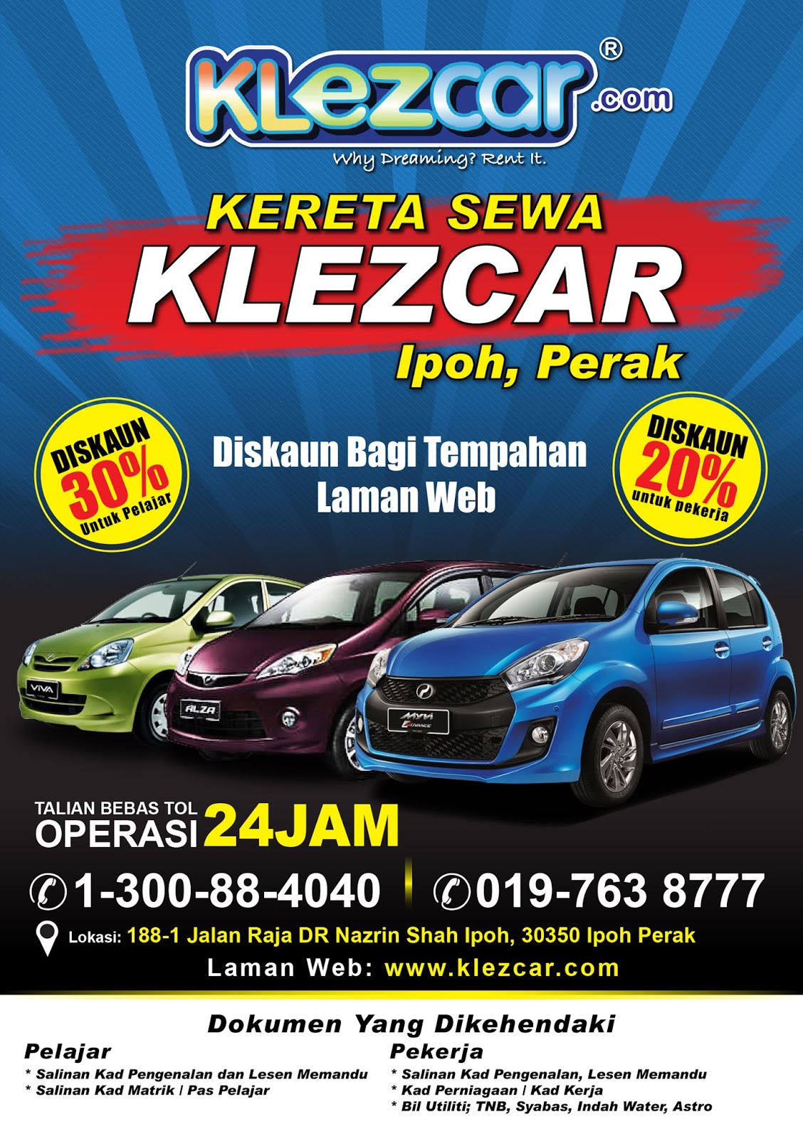 Contoh Flyers Kereta Sewa - JobsDB