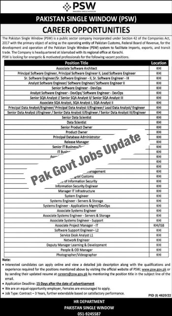 PSW Pakistan Jobs 2023