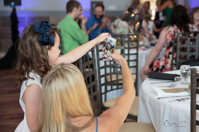 selfie and reception at Noah's Event Venue in Auburn Hills Michigan