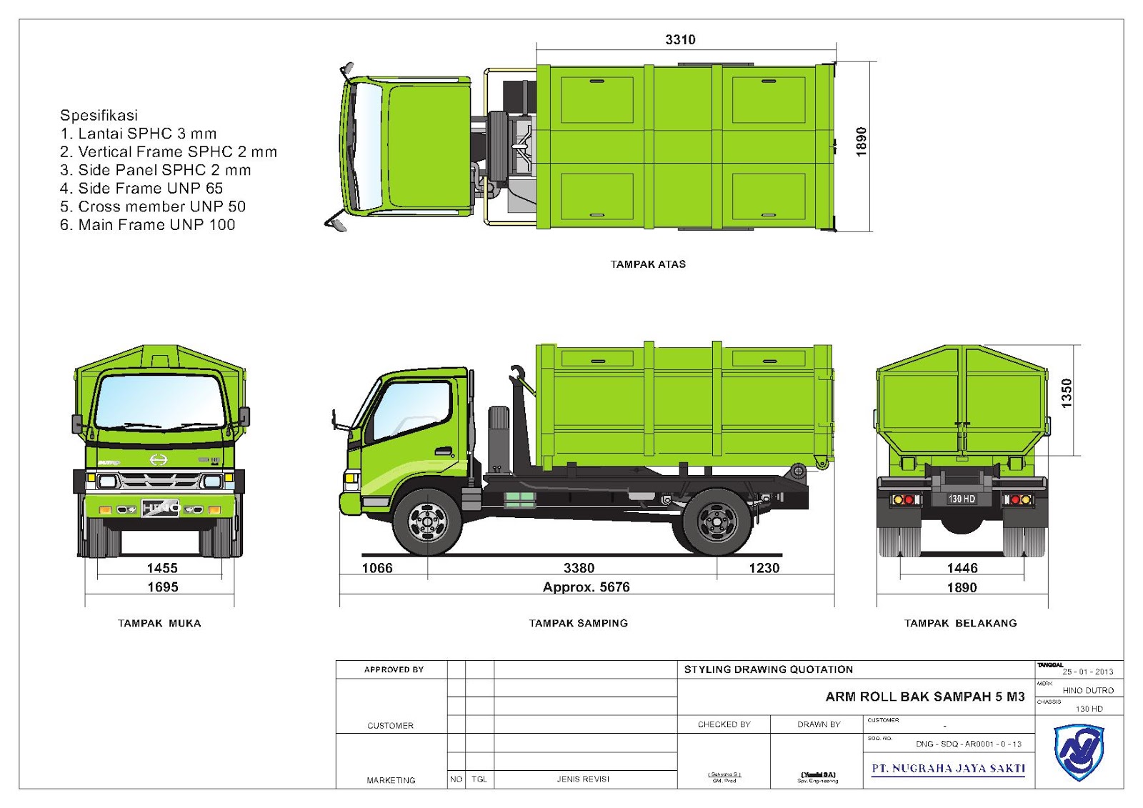 Truck Sampah  CV Daya Sumber Truck Industri Karoseri 