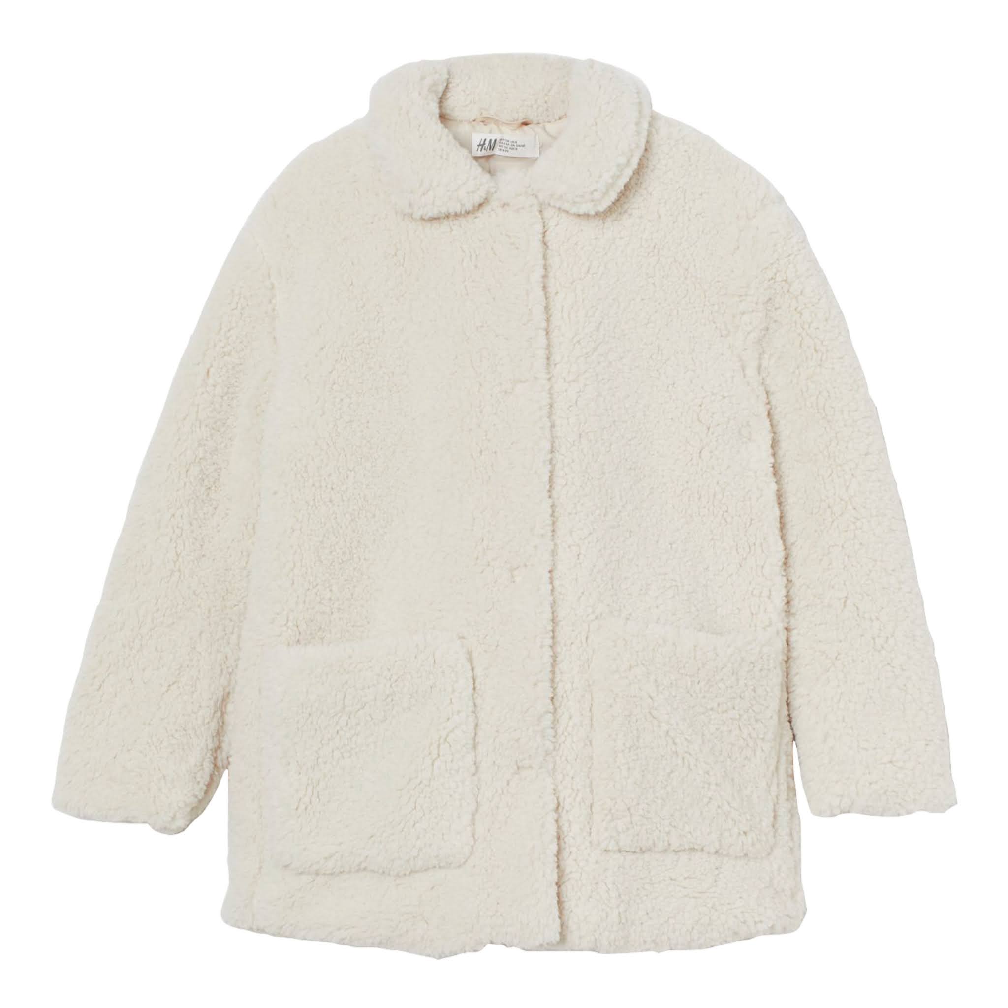 Kids Faux Shearling Cream Coat from H&M Kids