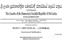 Government’s Gazette in Sinhala & Tamil