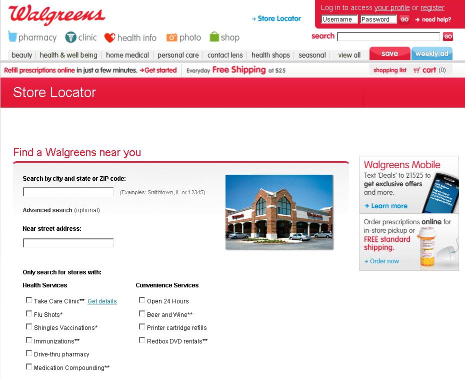 Store Locator Walgreens