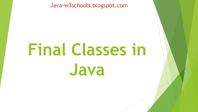 Final Classes in Java