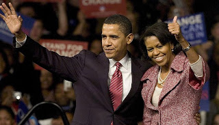 Obama con su mujer Michelle
