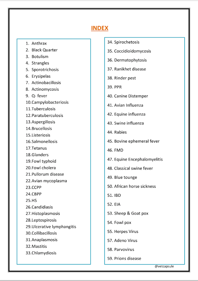 Veterinary Medicine Notes All Diseases