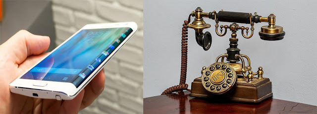 Before and After Telephone Technology Rotary Dial