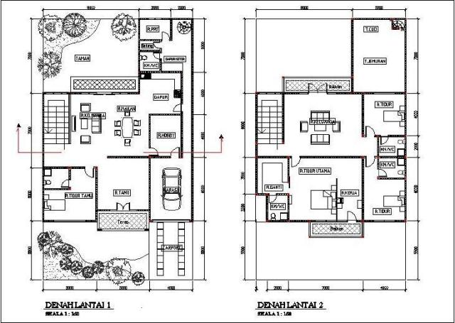 Denah Rumah Minimalis 2 Lantai Type 90