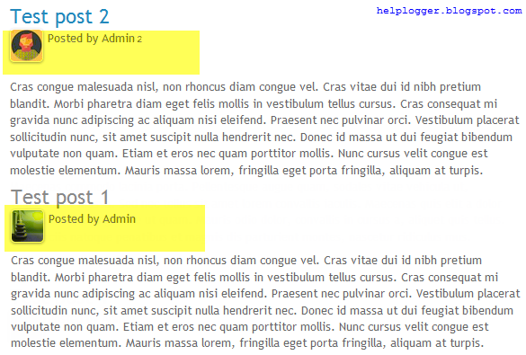 Add Author's Profile Picture and Name in Multi Author Blog