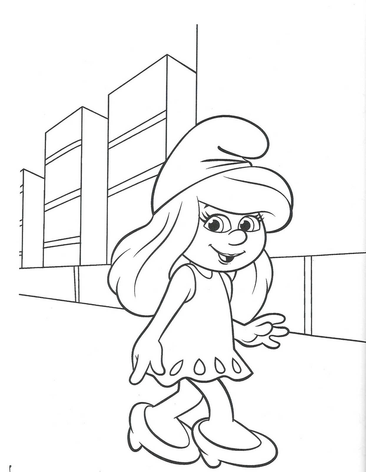 disegni da colorare I PUFFI 3D parte 2 I PERSONAGGI DEL FILM smurfs 3d coloring pages