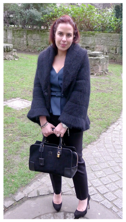 Short coat Luisa Spagnoli Shoes LKBennett Handbag Loewe