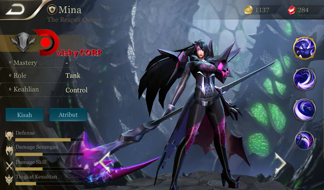 Arena of Valor : Hero Mina ( The Reaper Queen ) Tanker Support Builds Set up Gear