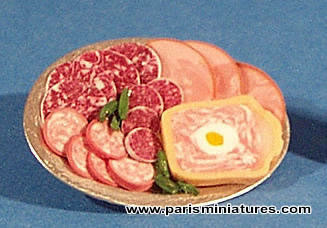 Miniature platter of charcuterie - Emmaflam & Miniman - Paris Miniatures