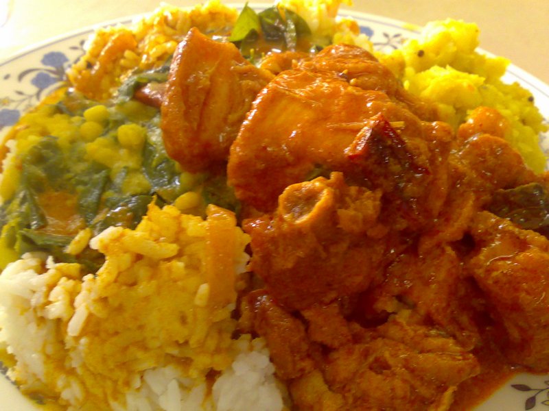 chicken curry with rice. Curry Chicken Rice.