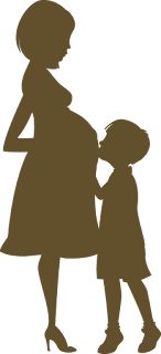 Silhouettes of Pregnant Women Clipart Baby on the Go