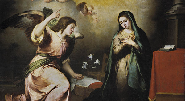 quadro com a Anunciação do Anjo para Maria
