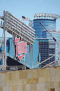 The Twins Sign at Target Field before the snow