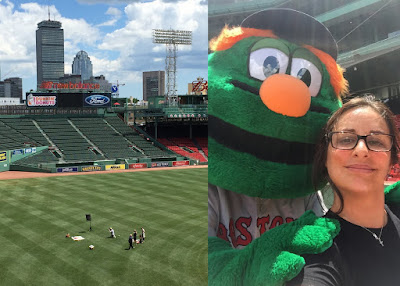 Wally and Michele Doucette pose for a photo at Fenway!