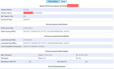 Driving License Status