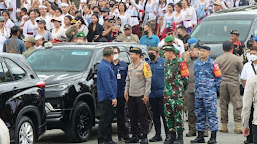  Polres Karangasem Bersama TNI Laksanakan Pengamanan Presiden Meresmikan Kawasan Suci Pura Agung Besakih 