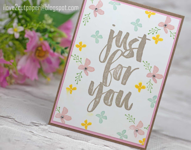 Stampin Up, Blossoms for you stamp set, ilove2cutpaper, just for you card